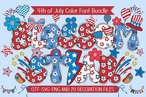 Blossom Star: A Festive Font for Your 4th of July Designs