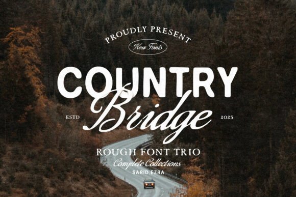 Country Bridge Trio: A Vintage Font for Authentic Designs