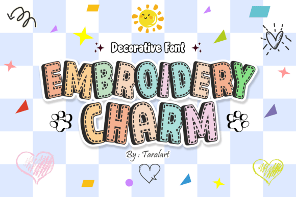 Embroiderycharm Regular: A Cozy Cartoon Font for Creative Projects