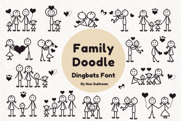 Family Doodle: Whimsical Typography for Heartfelt Designs