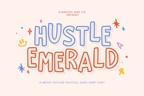 Hustled Emerald: A Playful Sans Serif Font for Vibrant Designs