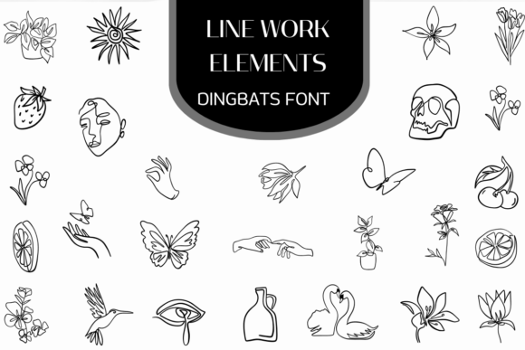 Line Work Elements: Elegant Dingbats for Modern Design